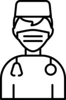 Surgeon Line Icon vector