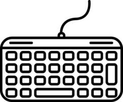 icono de línea de teclado vector