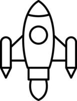 Space Ship Launch Line Icon vector