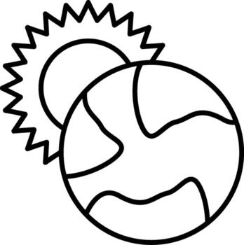 Eclipse Line Icon vector