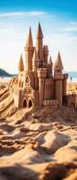 AI generated Majestic sand castle in the desert. AI generative. photo