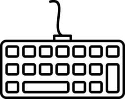 icono de línea de teclado vector
