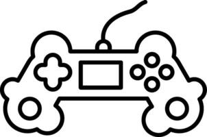 icono de línea de controlador de juego vector