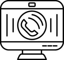 Phone Call Line Icon vector