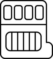 Memory Card Line Icon vector