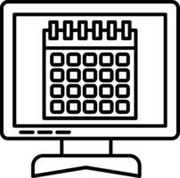 icono de línea de calendario vector