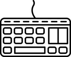 icono de línea de teclado vector