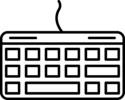 icono de línea de teclado vector