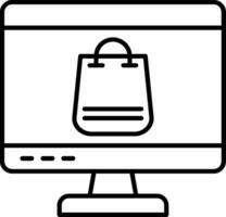 Online Shopping Line Icon vector