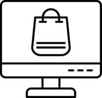 Online Shopping Line Icon vector