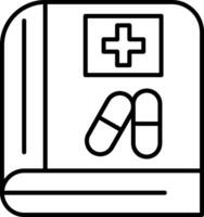 Medical Book Line Icon vector