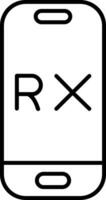 rx línea icono vector