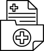 icono de línea de carpeta médica vector