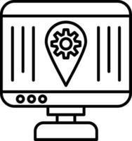 Localization Line Icon vector