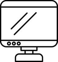 icono de línea de monitor vector