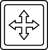 Cross Symbol Line Icon vector
