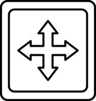 Cross Symbol Line Icon vector