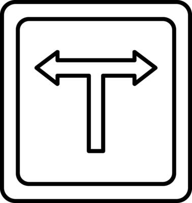 T Junction Line Icon