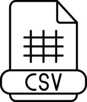 icono de línea csv vector