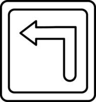 Turn Left Line Icon vector