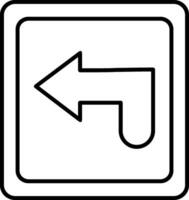 Curved Arrow Line Icon vector