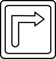 Turn Right Line Icon vector