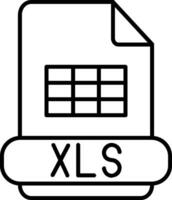 icono de línea xls vector