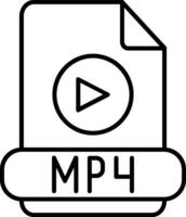 icono de línea mp4 vector