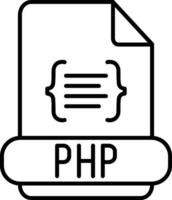 icono de línea php vector