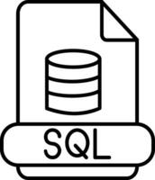 icono de línea sql vector