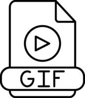 icono de línea gif vector