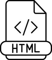 icono de línea html vector