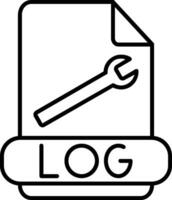 Log Format Line Icon vector