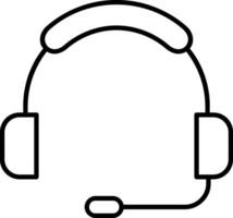 icono de línea de auriculares vector