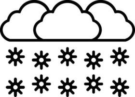 icono de línea nevando vector