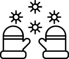 Winter gloves Line Icon vector