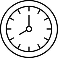 icono de línea de reloj de pared vector