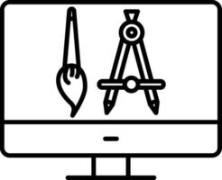 Compass Line Icon vector