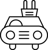 icono de línea de coche eléctrico vector