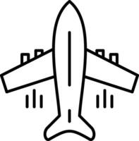 Flying Airplane Line Icon vector