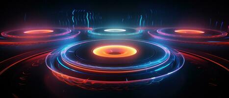 AI generated Explore the depths of the cosmos with this abstract space-inspired disk design. photo