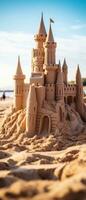 AI generated Majestic sand castle in the desert. AI generative. photo