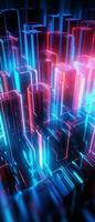 AI generated Explore the virtual world with this 3D abstract background. The futuristic architecture and cyber connections. photo
