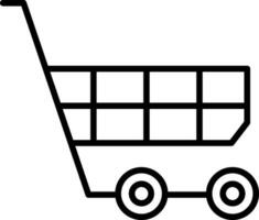 icono de línea de carrito de compras vector