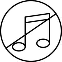 No Music Line Icon vector