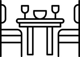 icono de línea de comedor vector