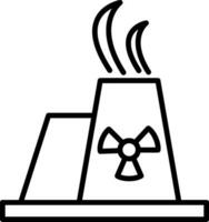 icono de línea de fisión nuclear vector