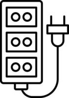 icono de línea de cable de extensión vector