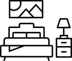 Bedroom Line Icon vector