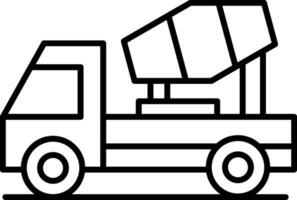 Concrete Mixer Line Icon vector